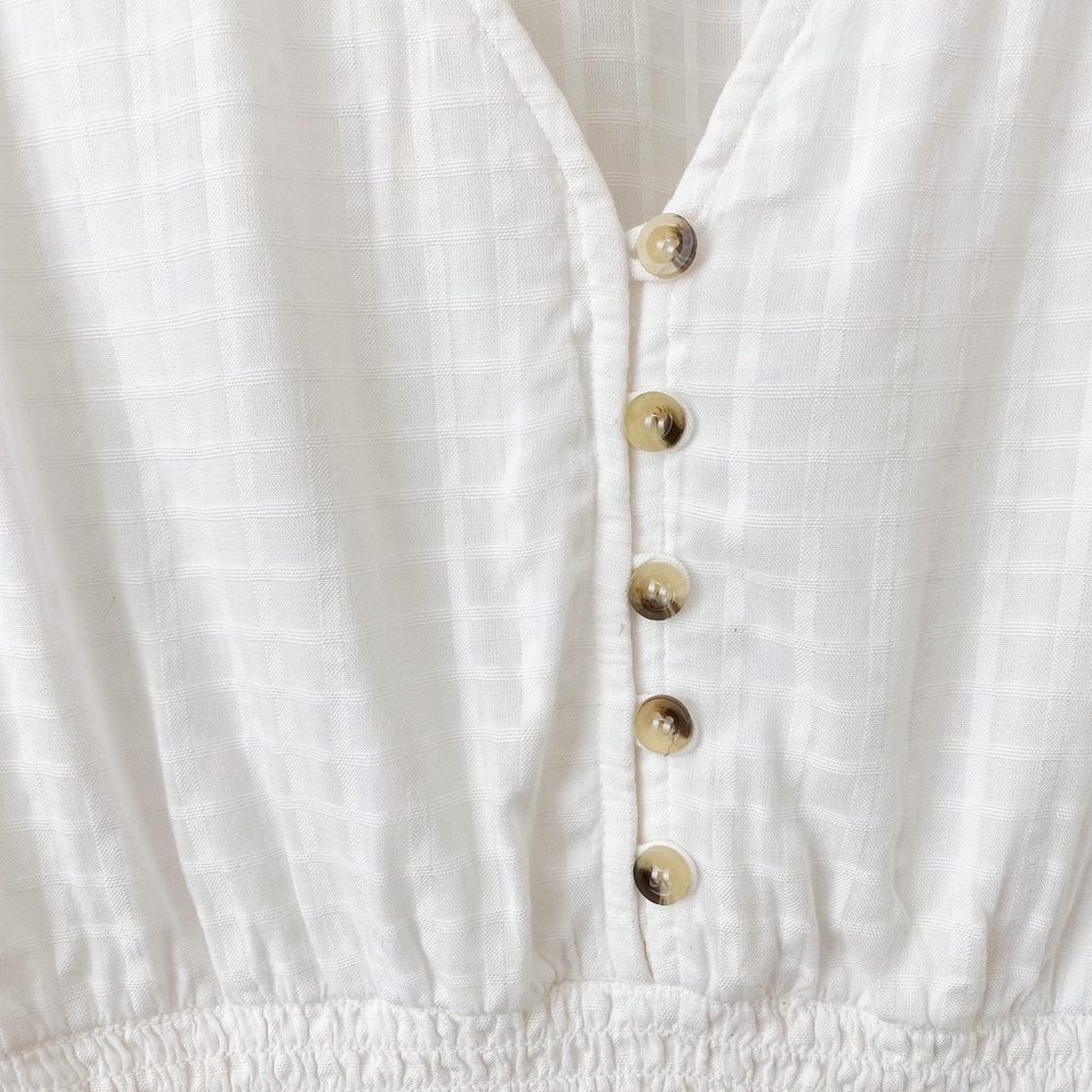Japna button v-neck cinche waist blouse XS - Picture 2 of 7